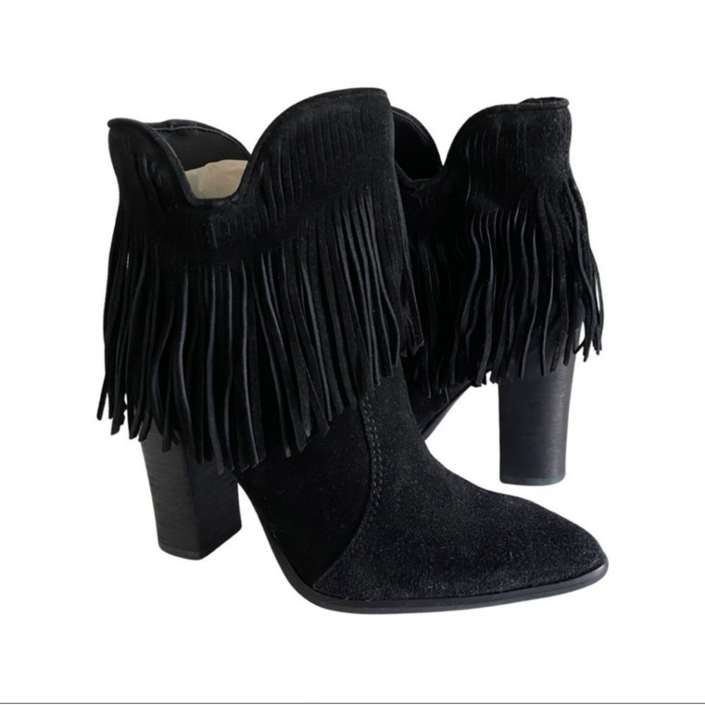 Antonio Melani fringe heeled boots